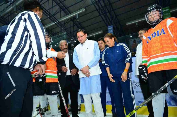 सीएम धामी ने अंतरराष्ट्रीय स्तर के आइस रिंक के जीर्णोद्धार कार्यों का किया लोकार्पण