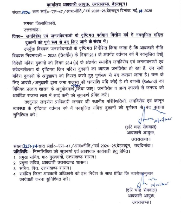 बड़ी खबर उत्तराखंड में ये शराब की दुकानें होंगी बंद