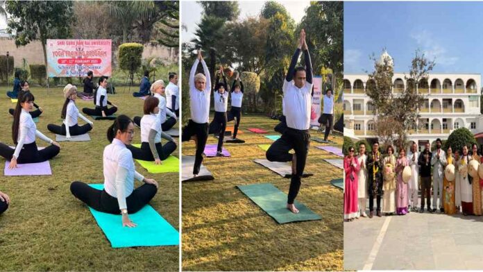 एसजीआरआरयू में वियतनाम के छात्र छात्राओं ने लिया योग प्रशिक्षण