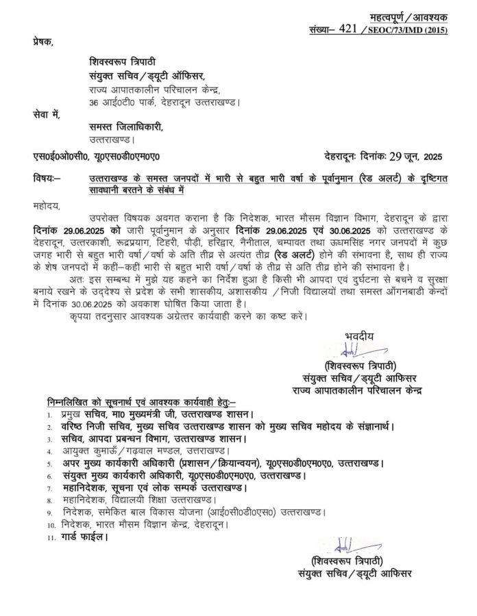 राजधानी सहित इन जिलों में 1 से 12 तक के स्कूल बंद      प्रदेश के विभिन्न क्षेत्रों में बारिश का रेड अर्लट जारी किया गया है