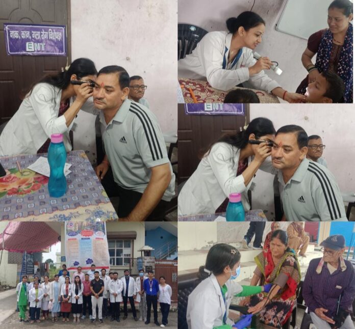 श्री महंत इन्दिरेश अस्पताल द्वारा बालाजी फाउन्डेशन के तत्वाधान में निःशुल्क स्वास्थ्य शिविर का आयोजन