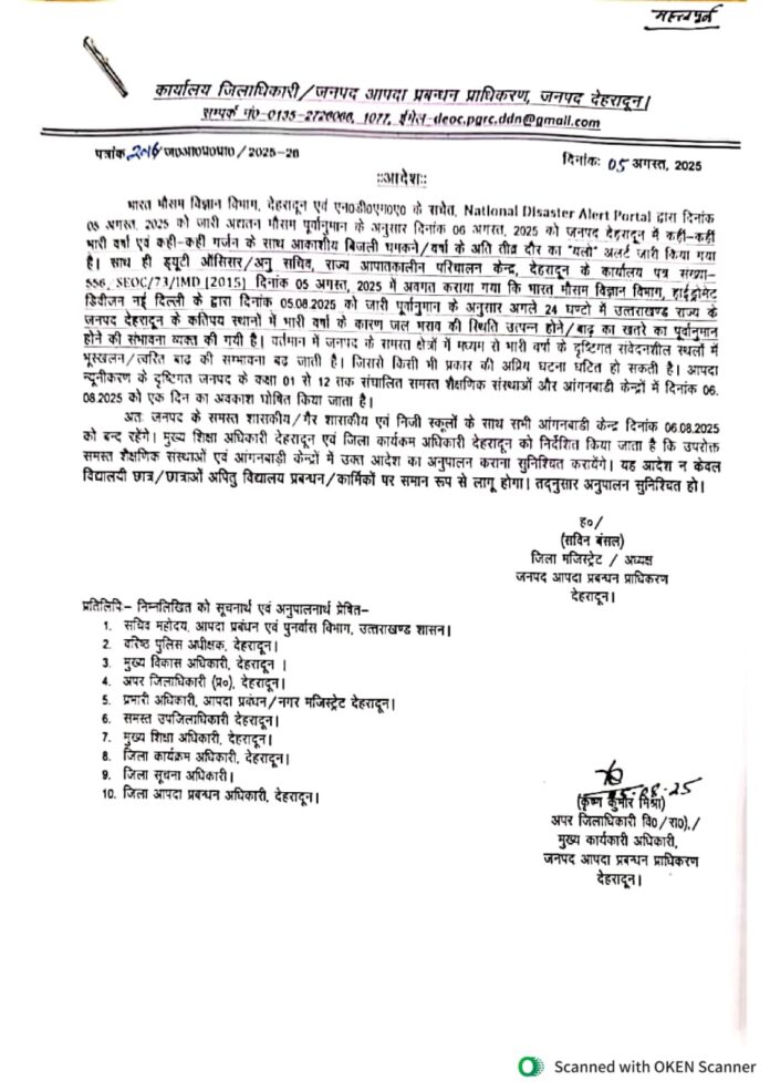 भारी बारिश का येलो अलर्ट राजधानी में 1 से 12 तक की स्कूल रहेंगे बंद आदेश जारी