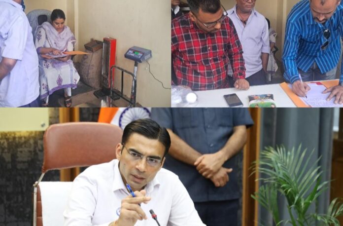 सरकारी सस्ते गल्ले राशन की दुकानों पर जिला प्रशासन की रेड