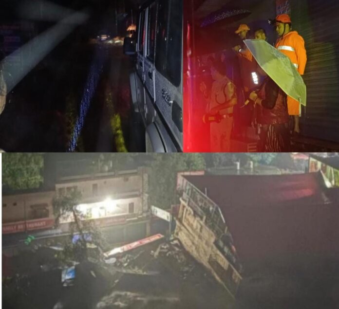 भारी वर्षा के चलते कारलीगाढ सहस्त्रधारा में रात्रि में बादल फटने की घटना दो लोग लापता कुछ दुकान बह गई