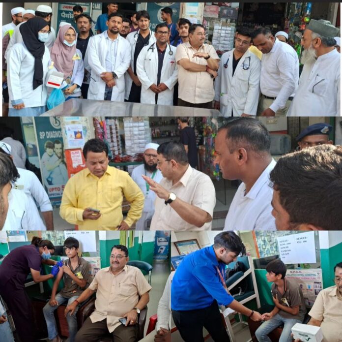 श्री महंत इन्दिरेश अस्पताल ने अधोईवालाक्षेत्र में लगाया निःशुल्क स्वास्थ्य शिविर