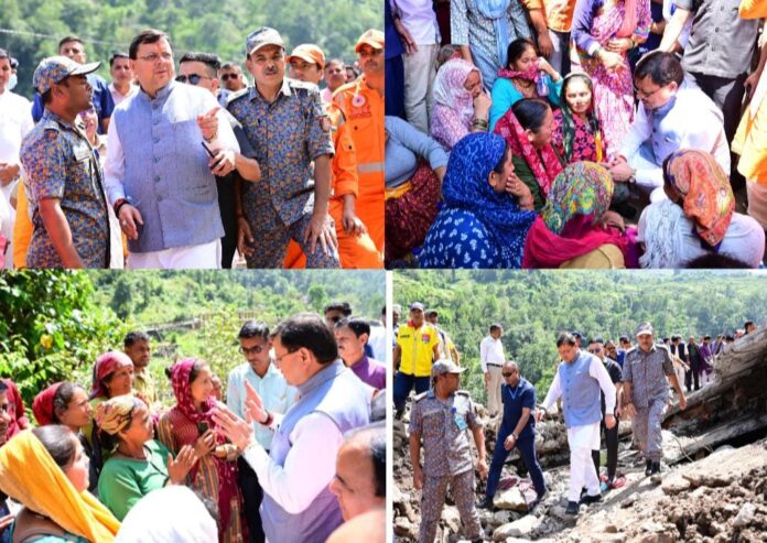 मुख्यमंत्री ने चमोली जिले के आपदा प्रभावित क्षेत्रों का किया निरीक्षण