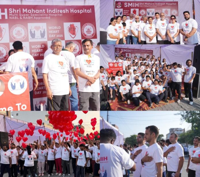 श्री महंत इन्दिरेश अस्पताल के डाॅक्टरों ने साइक्लोथॉन और वॉकथॉन से दिया दिल को स्वस्थ रखने का संदेश