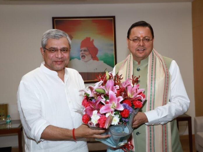 मुख्यमंत्री पुष्कर सिंह धामी ने केन्द्रीय रेल मंत्री अश्विनी वैष्णव से की भेंट, उत्तराखण्ड में रेल अवसंरचना के विकास पर की चर्चा