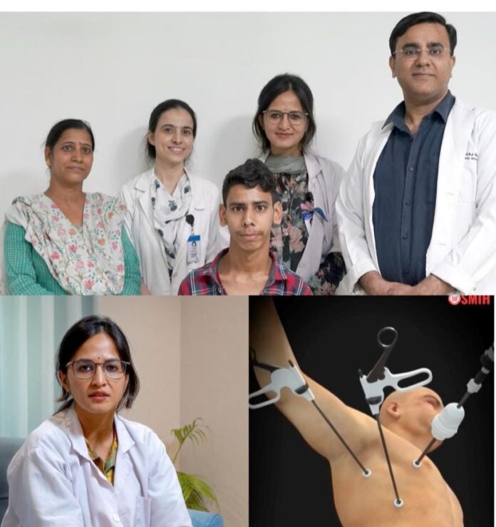 श्री महंत इंदिरेश अस्पताल में फुटबॉल के आकार का सीने का ट्यूमर हटाया गया बिना बड़ा चीरा लगाए