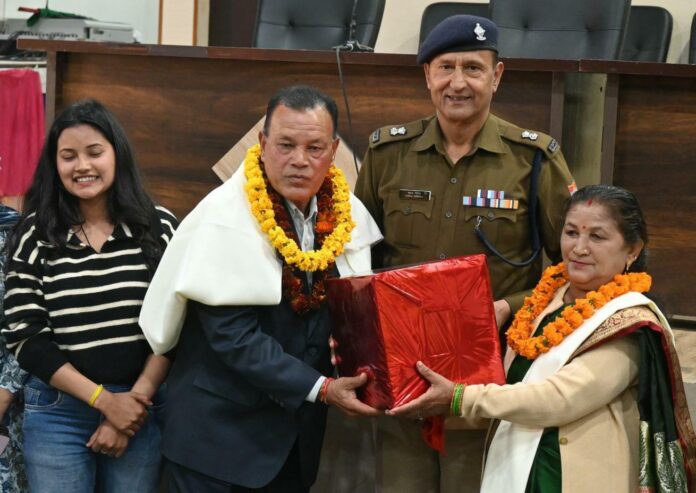 माह जनवरी में सेवानिवृत्त होने वाले पुलिस कर्मियों के लिये किया गया विदाई समारोह का आयोजन