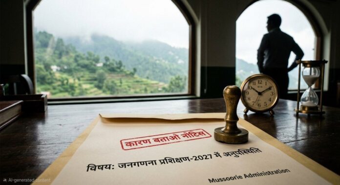 जनगणना प्रशिक्षण में लापरवाही बरतने वाले प्रधानाचार्य को मसूरी प्रशासन ने थमाया नोटिस